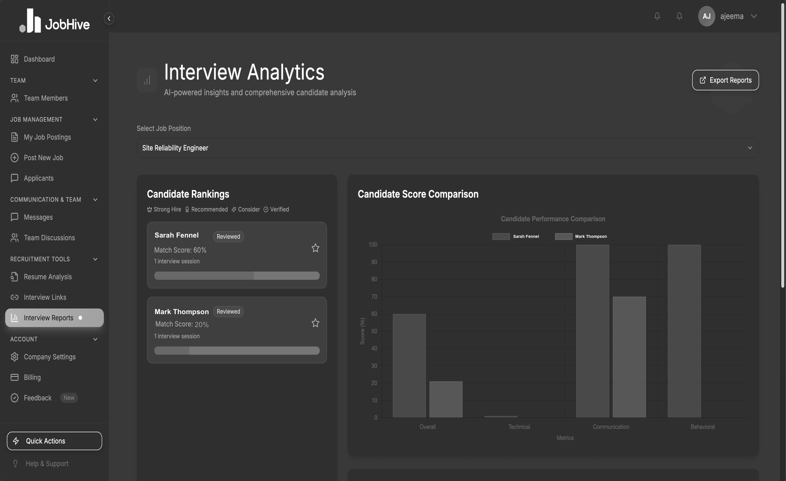 JobHive AI app screenshot